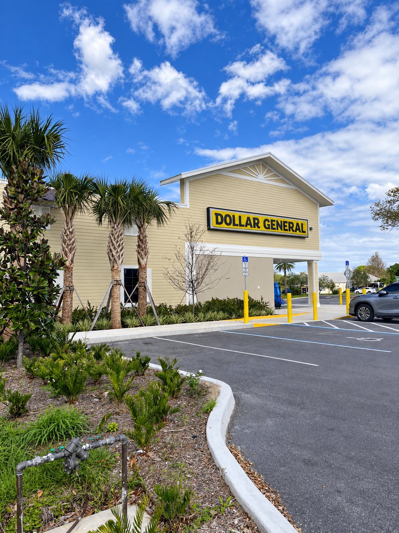 Dollar General store with its parking lot