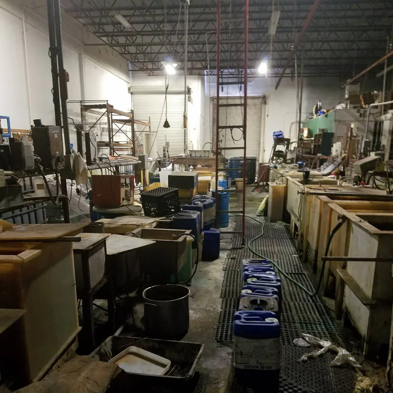 Industrial facility with drummed materials