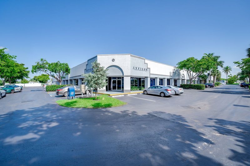 Office building with an arched entry